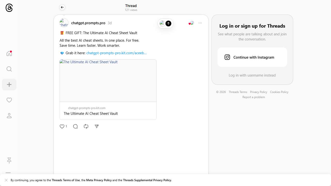 🎁 FREE GIFT: The Ultimate AI Cheat Sheet Vault All the best AI cheat sheets. In one place. For free. Save time. Learn faster. Work smarter. 💎 Grab it here: https://chatgpt-prompts-pro.kit.com/aceeb6a504